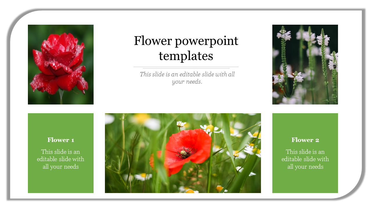 Creative flower PowerPoint template and Google slides